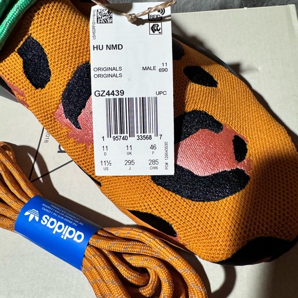 NIBWT ADIDAS PHERELL WILLIAMS ORANGE LEOPARD TENNIS SHOES - Picture 6 of 9